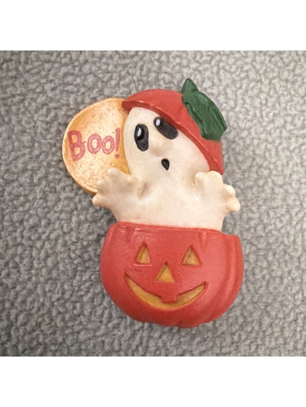 Hallmark Cards, Inc. Halloween Ghost Pumpkin Plastic Pin Orange White